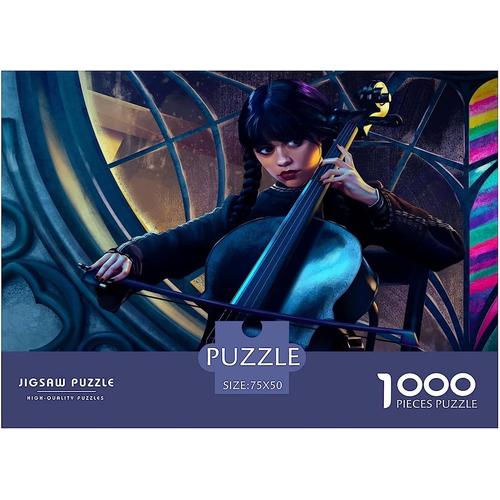 ALKOY Mercredi Addams Puzzle Pour Enfants 1000 Pièces Puzzles Gothiques  Pour Adultes Enfants 3D Grand Puzzle Famille Jeux Difficiles Divertissement