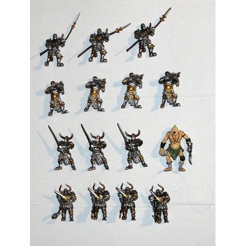 Figurine Chevalier Medieval Dark Evil Night Minotaur - Lot 15 Mini Personnages En Armures Plastoy 2006