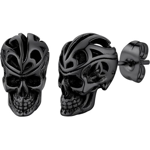 Boucle D'oreille Tete De Mort Clou D Oreille Crâne Homme Punk Garçon Femme Pendentif Fantôme Acier Créole Fille[Argent/Doré/Noir-Celtique] Bijoux Cadeau Halloween Mariage Noël