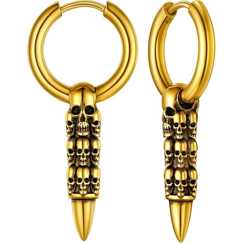 Boucle D'oreille Tete De Mort Clou D Oreille Crâne Homme Punk Garçon Femme Pendentif Fantôme Acier Créole Fille[Argent/Doré/Noir-Celtique] Bijoux Cadeau Halloween Mariage Noël