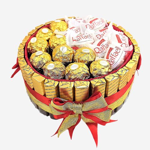 Cadeau chocolat Merci Anniversaire gâteau KINDER Ferrero Rocher