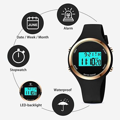 Montre Enfant Garçon Fille Adolescent Sport Digitale Mode Montre Multifonction Chronographe Montre Led Avec Lumière/Alarme Pour Enfant