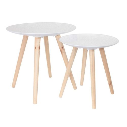 Paris Prix - Lot De 2 Tables Gigognes "Sanda" 49cm Blanc