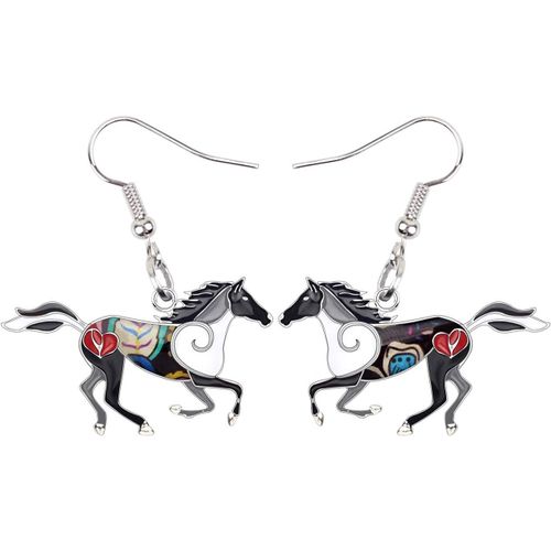 Boucles D'oreilles Cheval En Émail Pendentifs Chevaux Bijoux Pour Femme Accessoires Cadeau Charms