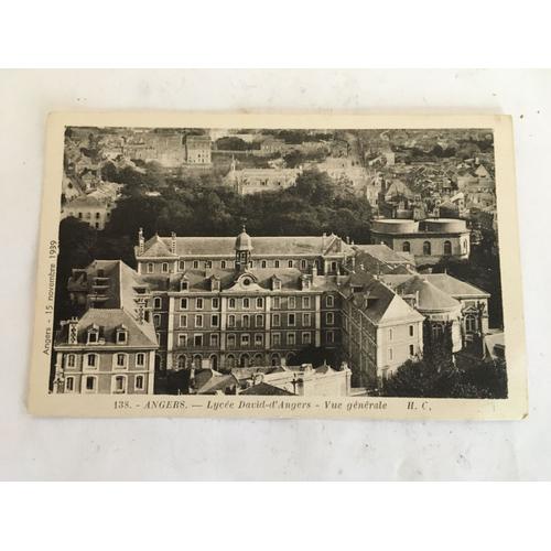 Carte Postale Angers Lycée David D'angers Vue Générale 1939