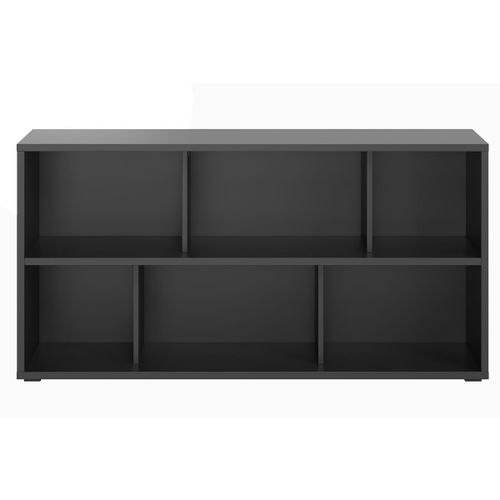 Bibliothèque Basse Finition Bois Noir L140 Cm Epure