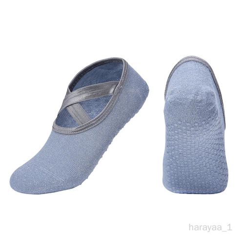 Harayaa Chaussettes De Yoga - Chaussettes Antidérapantes Pilates - Chaussettes Gris