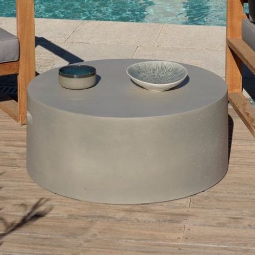Table Basse Ronde 79x79x32 Cm En Béton Brut Gris - Betty