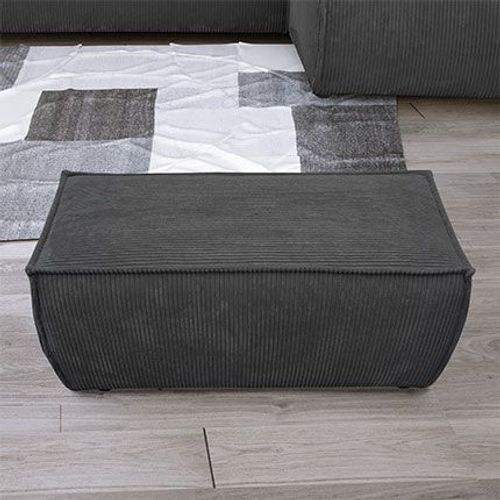 Pouf 102x60x44 Cm En Velours Côtelé Noir