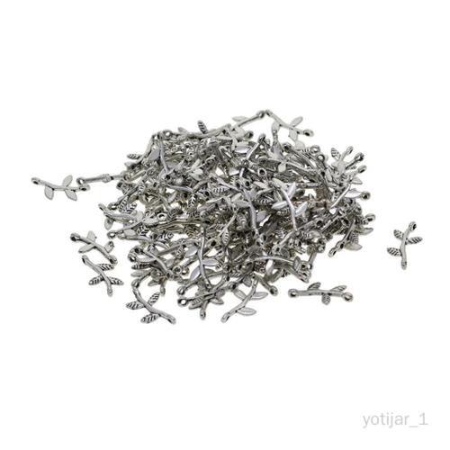 100x Feuille Pendentifs En Personnalisable Pour Fabrication De Bijoux Bricolage