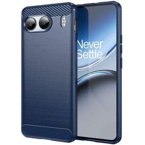 Coque Pour Oneplus Nord 4 - Housse Etui Silicone Gel Carbone + Verre Trempe - Bleu Fonce
