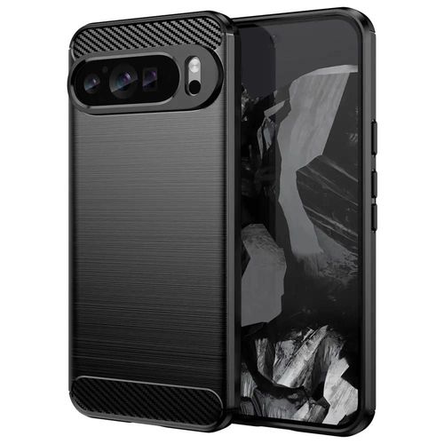 Coque Pour Google Pixel 9 Pro Xl - Housse Etui Silicone Gel Carbone + Film Ecran - Noir