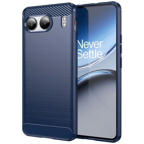 Coque Pour Oneplus Nord 4 - Housse Etui Silicone Gel Carbone + Film Ecran - Bleu Fonce