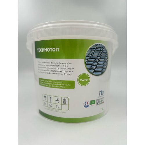 Peinture toiture - Impermeabilité, rénovation,consolidation et décoration du support - Sepia - Jerrican de 5 litres