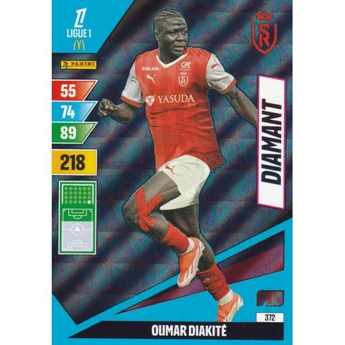 Carte Foot Panini Adrenalyn Xl - N° 372 - Foot 2024 / 2025 - Oumar Diakite - Diamant - Reims