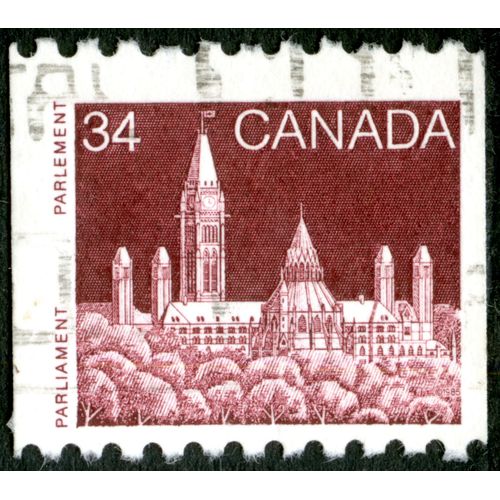 Timbre Oblitéré Canada, Parliament, Parlement, 34