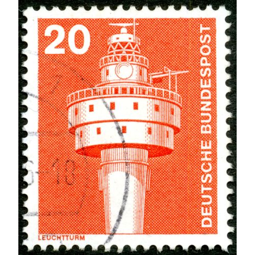 Timbre Oblitéré Deutsche Bundespost, Leuchtturm, 20