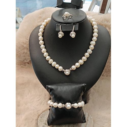 Parure Perles Naturelles Et Argent