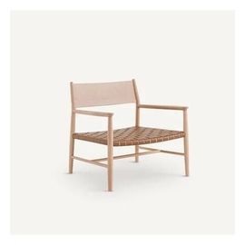 Am.Pm - Fauteuil Hêtre Massif Et Sangles Cuir, Milda - Marron