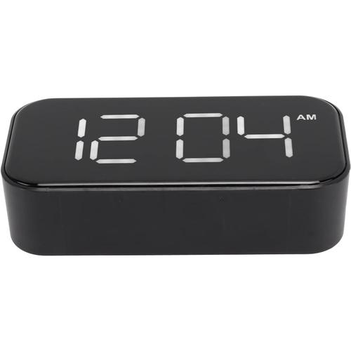 Réveil Numérique Horloge électronique Moderne Réveil USB Bureau Grand écran Noir Shell Chiffres Blancs Horloge électronique pour Chambre à Coucher Bureau