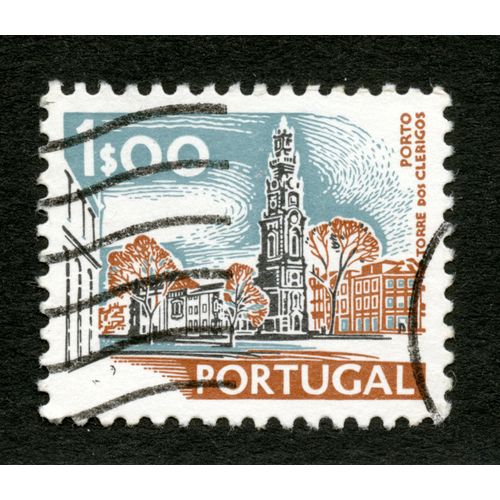 Timbre Oblitéré Portugal, Porto Torre Dos Clerigos, 1s00