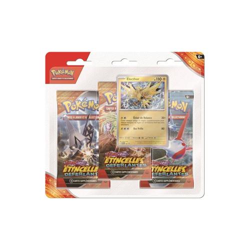 Pokémon Jcc - Écarlate Et Violet - Pack Blister De 3 Boosters Ev08 Étincelles Déferlantes Maraiste Et Électhor (1 Booster Aléatoire)