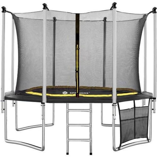 Springos® Trampoline Pour Enfant Et Adultes Rond Ø 430 Cm Avec Filet Sécurité Et Échelle