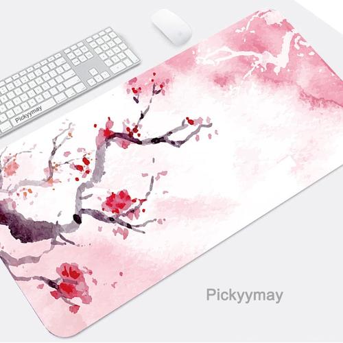 Tapis de souris noir tapis de souris fleur de cerisier tapis de bureau  coussin Sakura rose clavier tapis de Table d'ordinateur d¿¿cor ¿¿ la maison  accessoires de bureau