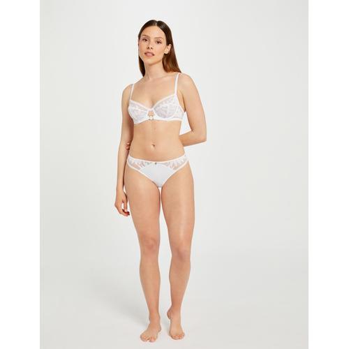 Slip En Dentelle Blanc Femme