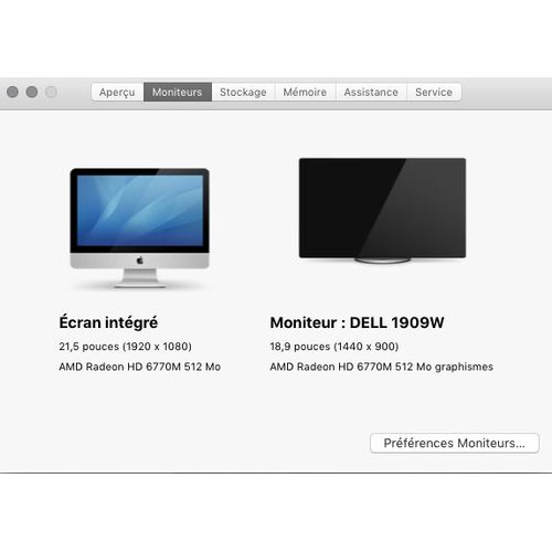 Apple iMac 21.5" mi-2011 Intel Core i7 - 2.8 Ghz - Ram 16 Go - DD 1 To