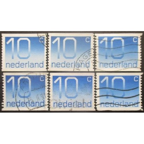Pays-Bas N°1042a X 6 Dentelé Verticalement Oblitéré