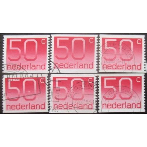 Pays-Bas N°1104a X 6 Dentelé Verticalement Oblitéré