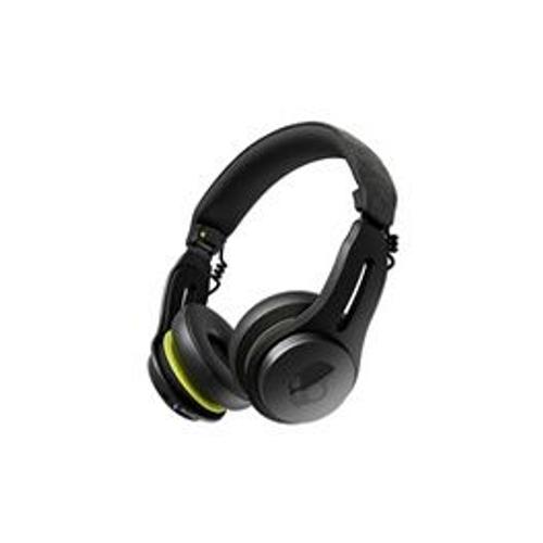 CASQUE SANS FIL SKULLCANDY ICON ANC BLUETOOTH AVEC RÉDUCTION ACTIVE DU BRUIT NOIR ET JAUNE FLUO