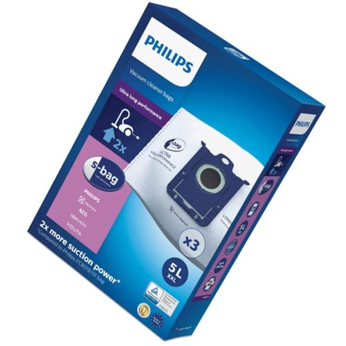 Boite de 3 sacs aspirateur S-bag ultra-long performance Durée prolongée de 80% Aspirateur (FC8027/01 )