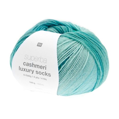 Pelote De Laine À Chaussettes Superba Cashmeri Luxury Socks 4 Fils - 100g - Rico Design : Douceur Et Luxe Pour Vos Pieds 30 Vert Aqua