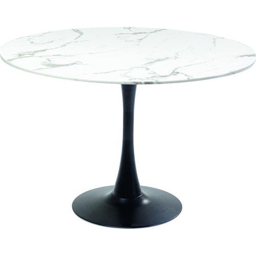 Table Schickeria 110cm Effet Marbre Blanc Et Noire Kare Design