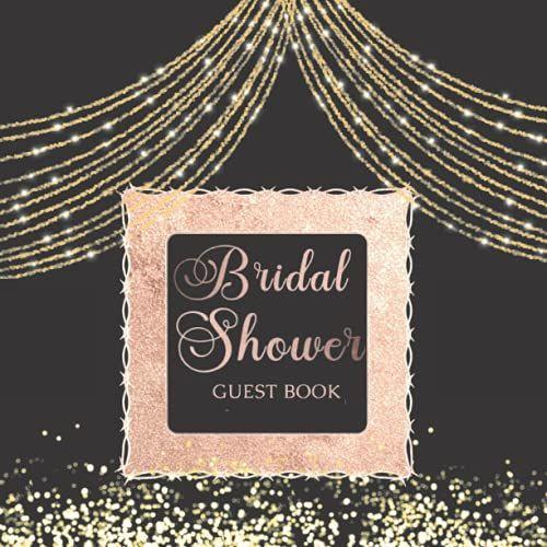 Rose Gold Bridal Shower Guest: Unique Glitter Black Guest Book | Gift Recorder Rustic Chic Geometric Frame | Guest Sign In With Space For Advice (Gift ... Bride To Be Guest Book | Mr & Mrs Guest Book