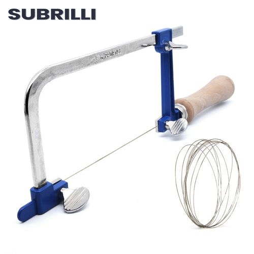 SUBRILLI-Cadre de Coping de Scie Réglable avec Fil Diamanté,Arc de Scie à Main en Forme de U pour le Travail du Bois,Outil de Coupe de Bricolage,Scie à Métal