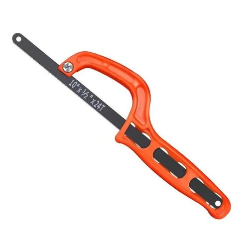 Mini scie à métaux rouge réglable,travail de calcul,scie à main portable,poignée en plastique,outil à main,outils de jardin,1 pièce