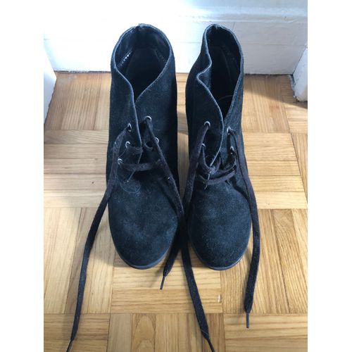 Bottines Noires En Daim - 39
