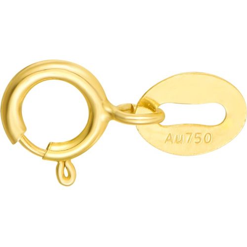 Fermoir À Ressort En Or 18k Avec Bague Timbre Au750