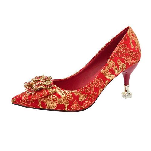 Chaussures Bcebylescarpins Pointus Bouche Peu Profonde Pour Femmesdécoration En Métalchaussures De Patients Talons Hautsbanquet De Mariage Sexy Etlégantnouvelle Mode