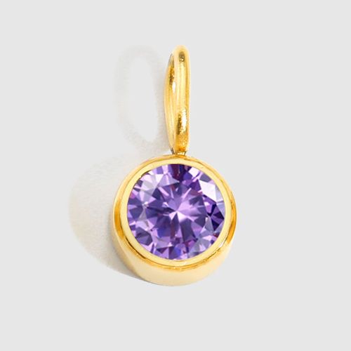 Pendentif En Pierre De Naissance De 12 Mois,Accessoires De Bricolage Pour Collier,Bijoux En Acier Inoxydable,Cadeau D'anniversaire,