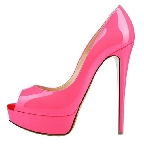 Chaussures Escarpins Peep Parker Plateforme Sexy Pour Femmestalons Extrêmement Hautscuir Verni Stilettochaussures De Mariage Rouges Pour Soirée Et Boîte De Nuit14cm