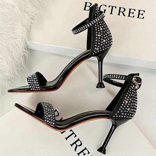 Chaussures Bigtreeescarpins Talons Hauts Et Paillettes Pour Femmechaussures De Soirée Sexystilettosandales D'été10 Cm