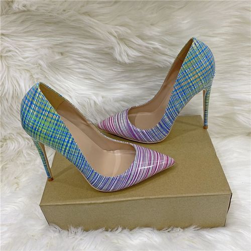 Chaussures Escarpins Enfiler Colorés En Cuir Verni Pour Femmeschaussures De Mariage Bout Pointu8cm10cm12cm