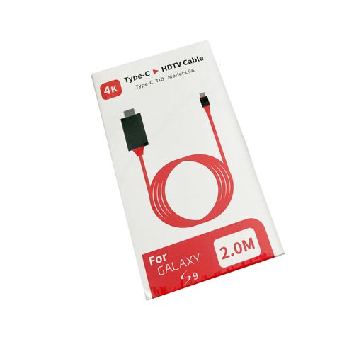 Rouge - 1,8m - Adaptateur de câble USB type c vers HDMI HDTV 4K, pour Samsung Galaxy Note 8 9 S10 + Plus