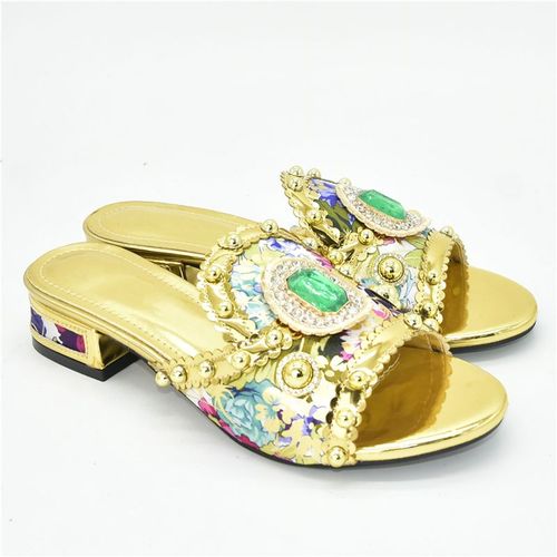 Chaussures Escarpins Et Sandales Imprimé Floral Pour Femmestalons Doréschaussureslégantes Pour Damesbiscuits Décoréscréateurs De Luxe