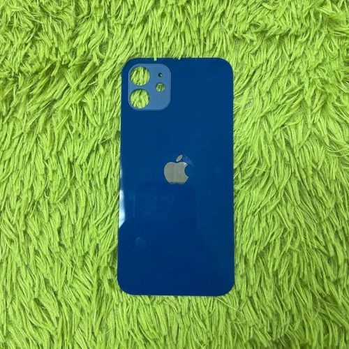 Vitre Arrière Iphone 12 Bleu Avec Logo