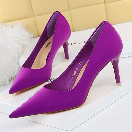 Chaussures Bigtreeescarpins En Satin Talons Hauts Violets Pour Femmechaussures La Modestiletto De Luxenobleix